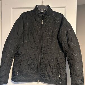 Nike Black Quilted Jacket with Silver Accents